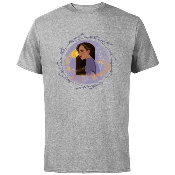 Disney Wish Asha and Star Nose to Nose Circle - Short Sleeve Cotton T-Shirt for Adults - Customized-Athletic Heather