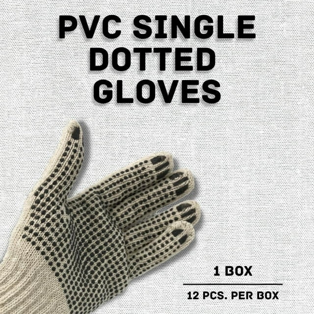 12PCS Cotton Working Gloves Black Safety Work Gloves Tool Manner Gloves