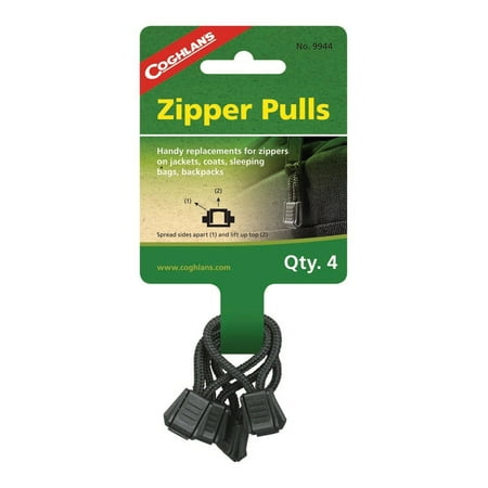 - ZIPPER PULLS 4PK, 4 pieces per card By Coghlans