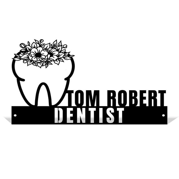 KAINSY Desk Name Plate Personalized | Custom Name Plate for Desk | Metal Office Desk Plaque | Office Decor | Desk Accessories Name Tags | Appreciation Gifts for Doctor Dental Practitioners(8inch)