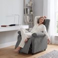 thumbnail image 4 of Sillón Reclinable Easy Living Elio Gris Oxford de Tela con Doble Posición, Reposapiés y Compartimento Lateral, 4 of 9