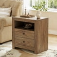 thumbnail image 1 of Tribesigns Table de Nuit avec Rangement à 2 Tiroirs, Table d'Appoint Rétro pour Chambre, Brun Rustique, 1 of 7