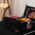 thumbnail image 5 of Homewish Fashion Leopard Print Camping RV Zipper Twin Comforter Sets with Fitted Sheet and 2 Pillowcases,Travel Trailers Lover Zipper Bedding Set,Black Reversible,4 Pieces, 5 of 7