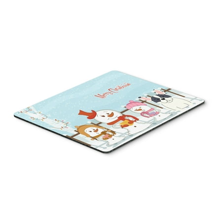 Merry Christmas Mouse Merry Christmas Carolers French Bulldog Piebald Mouse Pad, Hot Pad or Trivet BB2342MP ()