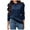 Dark Blue, variant on Puff Sleeve Hoodie - Women's Drawstring Pullover, Loose Fit Sweatshirt for Casual Fall Fashion, Size for L