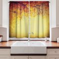 thumbnail image 2 of Ambesonne Fall Kitchen Curtains, Retro Autumn View, 55"x45", Orange Yellow, 2 of 3