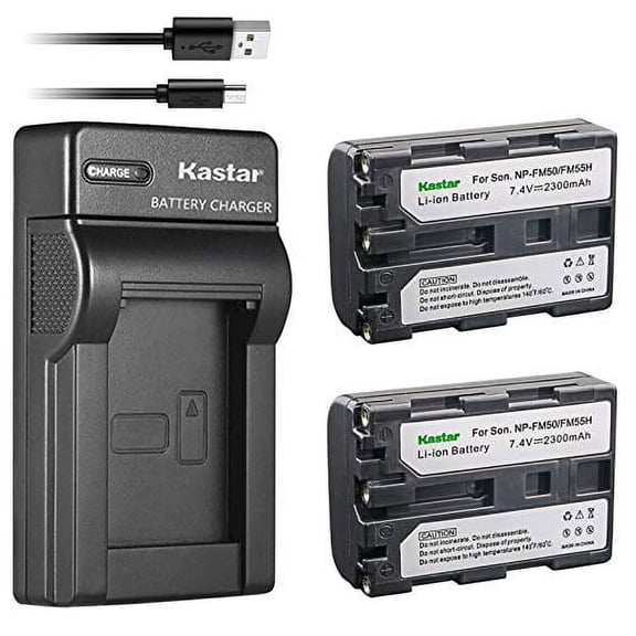 Kastar Battery X2 and Slim USB Charger for Sony NP-FM50, Sony HC1 TRV280 TRV350 TRV250 TRV19 TRV22 TRV27 TRV33 TRV460 TRV140 TRV17 TRV340 TRV38 TRV480 TRV260 TRV138 TRV608 DVD101 DVD201 CamcorderD1000