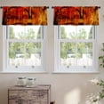 thumbnail image 2 of LALILO Kitchen Curtain Valance Scale Canvas Red Black Art Rod Pocket Window Curtain 52"x 18" Set of 2, 2 of 5