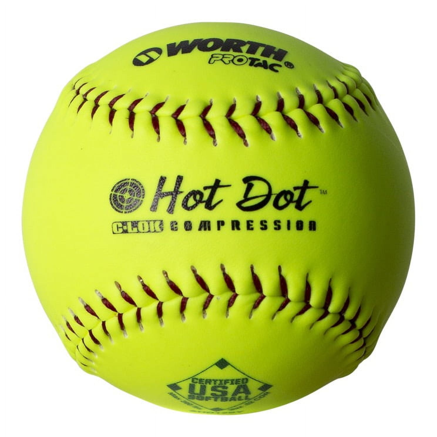 Lot De 6 Balles De Softball Worth Dream Seam 11" - Lancer Rapide - Jaune C11RYSA - Neuves
