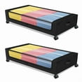 thumbnail image 2 of Under Bed Storage with Wheels, 2-Pack Under the Bed Storage Containers with Clear Lids & Label - 31.5x17.13x5.51 in Underbed Storage Bins - Rolling Metal Drawer for Clothes, Shoes, Toys (Black), 2 of 8
