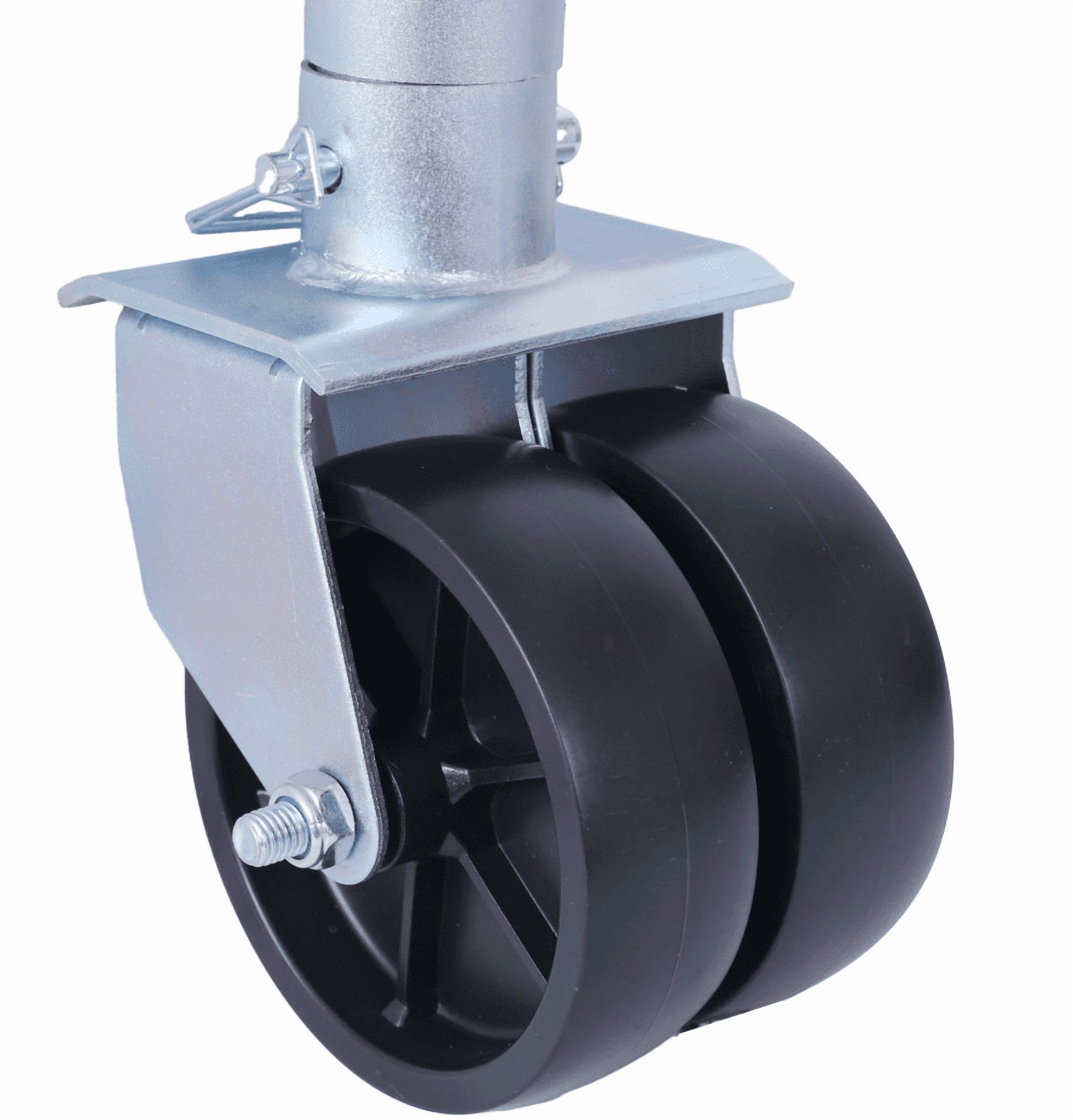 Bolt-On Trailer Jack 1500lb Capacity with PP Wheels & Handle 34.5in