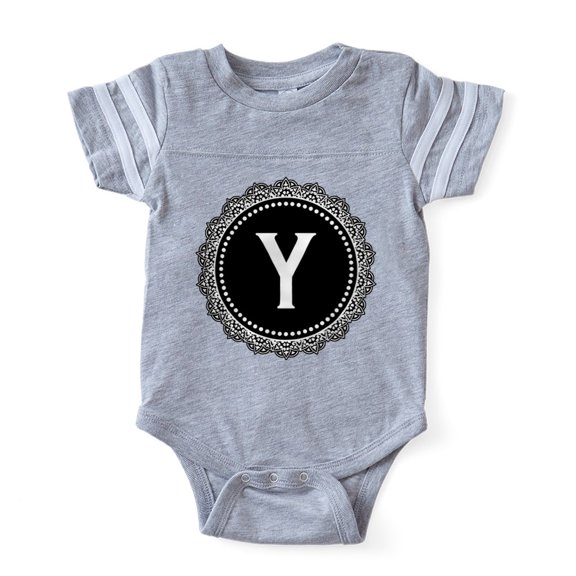 CafePress - Monogram Medallion Y - Cute Infant Baby Football Bodysuit