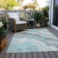 thumbnail image 6 of Addison Rugs Chantille Indoor/Outdoor Transitional Abstract Teal Washable Rectangle Rug, 5' x 7'6", 6 of 6