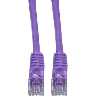 Cat6 Ethernet Cable, 24AWG, RJ45 Gold Plate Connector, ETL, 4 Pair Stranded Copper, Snagless Mold Boot Unshielded Twisted Pair (UTP) Internet Network Patch Cable, 3 Foot, Purple, CableWholesale
