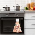 thumbnail image 4 of Yayeee Kitchen Hanging Hand Towels Set of 2 with Loop Bathroom Absorbent Tie Towel, Pink Christmas Santa, 4 of 7