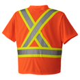 thumbnail image 2 of Pioneer Construction Quick-Dry Mesh High Visibility Work Safety T-Shirt, Orange, L, V1050650-L, 2 of 4