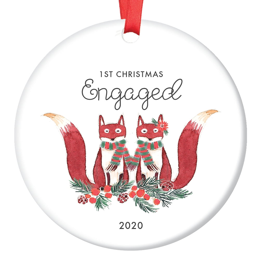 Personalised Woodland Foxes Merry Christmas Bauble Family Xmas Decoration 