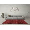 thumbnail image 3 of Ahgly Company Machine Washable Indoor Round Abstract Red Modern Area Rugs, 8' Round, 3 of 4