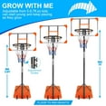 thumbnail image 2 of UPYOOE Basketball Hoop Teenagers Height Adjustable 5.6-7 'Basket 28" Backboard Portable Basketball Goal System with Stable Base and Wheels, use for Indoor Outdoor, 2 of 8
