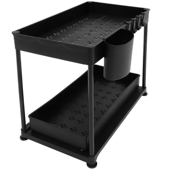 1 Set of Cabinet Pull Out Drawer Rack Under Counter Organizer Under Countertop Sink Bathroom Kitchen Organizer