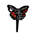 thumbnail image 1 of Letrero de cementerio conmemorativo, placa de recuerdo, estaca de acrílico con forma de mariposa Con flor de rosa, 1 of 9