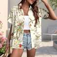 thumbnail image 4 of jowamay Womens Hawaiian Shirt Bird Floral Casual Lapel Short Sleeve Button Up Summer Tropical Shirts for Vacation, 4 of 6