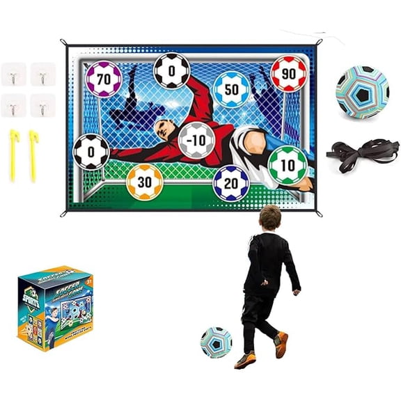 Scoring Soccer Toy Game Set for Kids,Indoor Outdoor Backyard Toss Soccers Goal Games Soccers Ball Game Mat Set with Balls,Flannel Target, Soccer Toys for 3 4 5 6 7 8 Year Old Boy