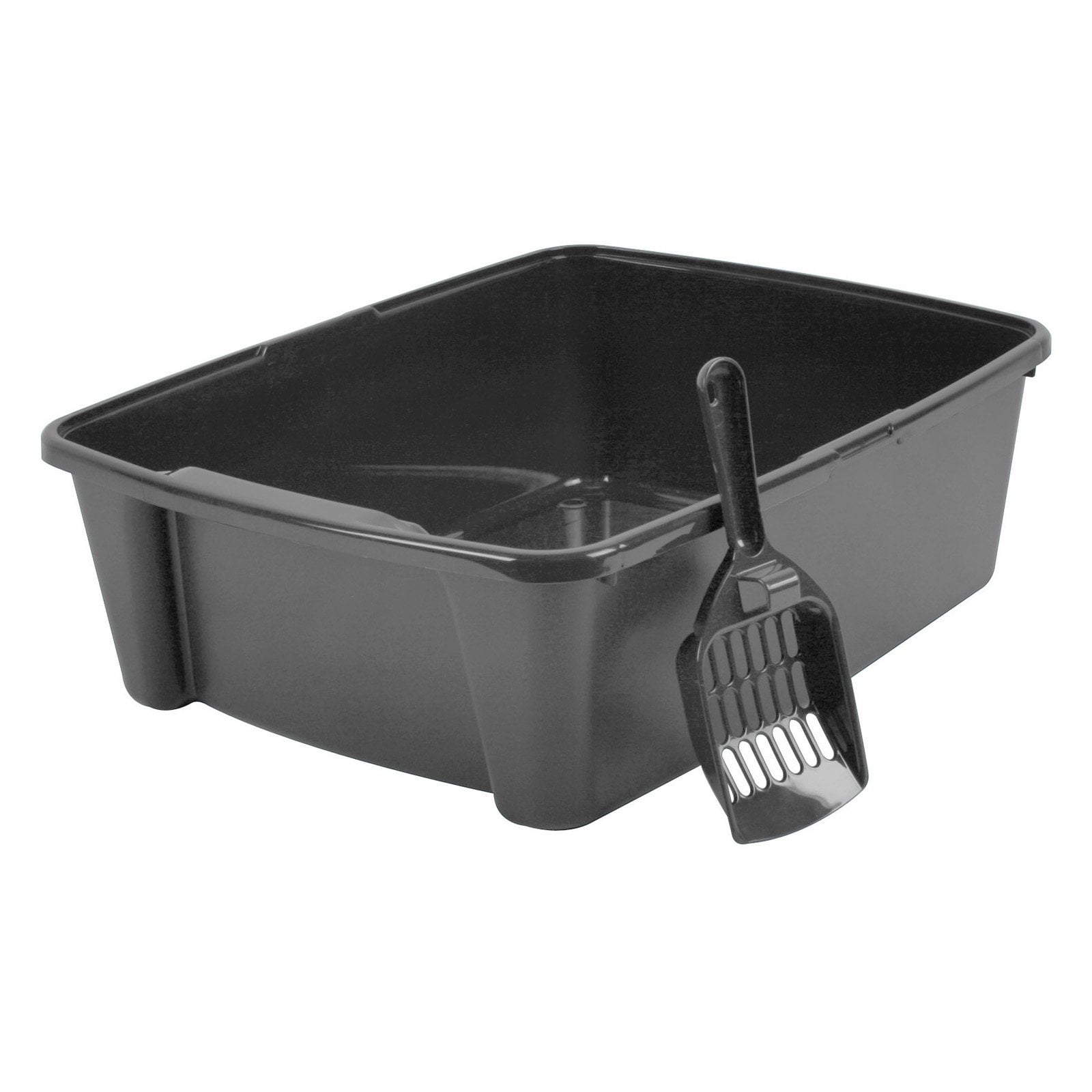 IRIS Open Cat Litter Box With Scoop, White