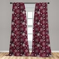 thumbnail image 5 of Ambesonne Winter Curtains, Flakes Colorful, Pair of 28"x63", Maroon White Multicolor, 5 of 5