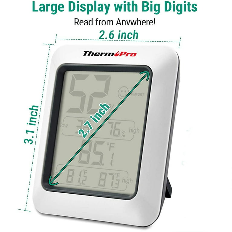 Elbourn 1Pack Mini Digital Electronic Temperature Humidity Meters Gauge Indoor  Thermometer Hygrometer LCD Display Fahrenheit (℉) 