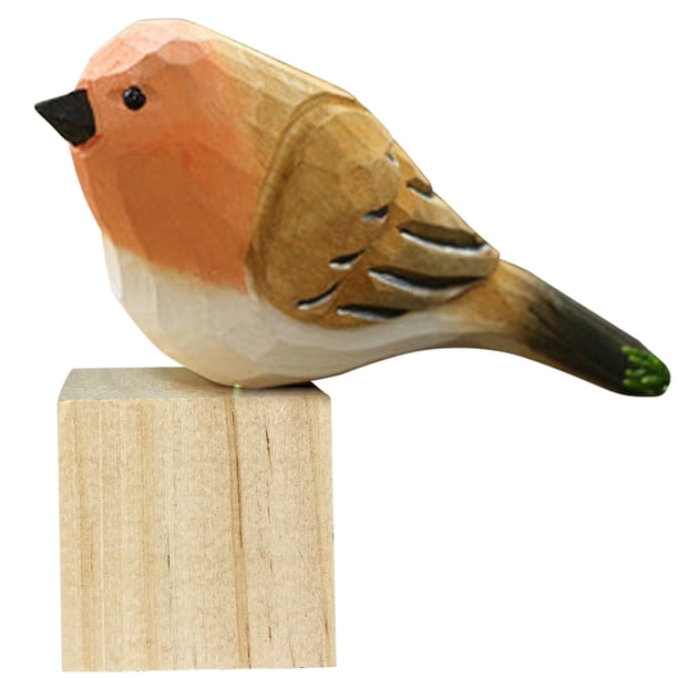 Bird Figurines Hand Carved Painted Wooden Statues For Home Decor Accents Sculptures Ornaments For Shelf Table Decor