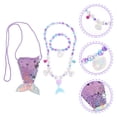thumbnail image 3 of 1 Juego de collar de concha marina, pulsera de concha marina, collar de cola de sirena, bolsa de cola de sirena para niña, 3 of 5