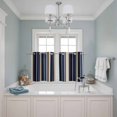 thumbnail image 3 of Blue and Brown Geometric Stripe Pattern Kitchen Curtains Small Short 39 Inch Length, Grommet Top Bedroom Living Room Curtains, Light Filtering Cafe Curtain Drapes 2 Panels Set 55''x39'', 3 of 9