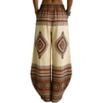 thumbnail image 4 of Mifsaly Ethnic Tribal Print Harem Pants Women High Waist Wide Leg Pant Summer Vacation Casual Trendy Boho Outfits with Pockets XL, 4 of 7
