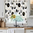 thumbnail image 6 of Black Polka Dots Swag Valances for Windows, Kitchen Window Curtains Over Sink, Modern Abstract Art Window Treatment Curtains for Living Room/Bedroom Curtains 2 Panel Sets 36"x45", 6 of 8