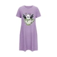 thumbnail image 5 of Plus Size Dresses for Curvy Women Womens Tshirt Nightgown Halloween Crewneck Sleepshirts Comfy Casual Nightshirt for Women S-238 Purple S, 5 of 5