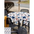thumbnail image 5 of Outdoor Tablecloth with Umbrella Hole for Patio/Picnic/Party/Camping, Independence Day Waterproof Table Cloth Square Cover Washable, Red Blue Stars 50th Anniversary USA (54"x 54"), 5 of 9