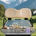 thumbnail image 3 of XYZCANDO Beach Seashell Starfish Golf Cart Seat Cover with 4 Front Pockets - Universal Non-Slip Washable 2-Seat Golf Cart Accessory, 3 of 8