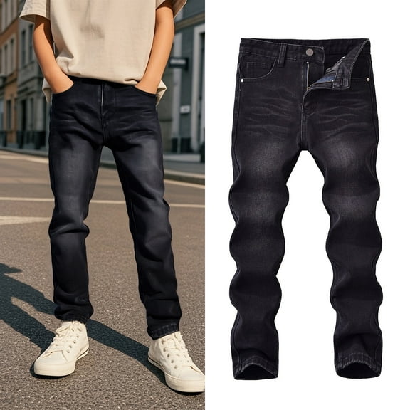 Boys Denim Jeans Boy's Skinny Fit Stretch Black Jeans Boys Back to School Clothes Kids Boys Clothing 7-8 Years