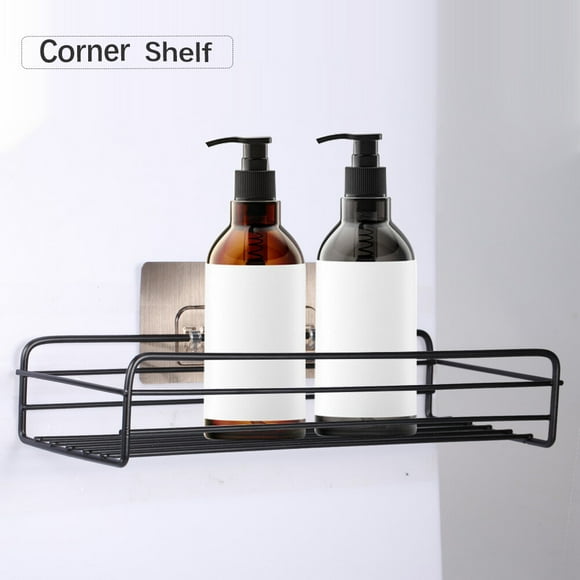 Yeacher Iron Wall Mounted Storage Shelf with Sticker Floating Shelf Wall Shelf Bathroom Shelf Cabinet