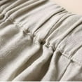 thumbnail image 7 of Edvintorg Cotton and Linen Pants for Women Solid Color Casual Feeling Of Falling Button Straight Barrel Ninth Pants with Pockets Beige L, 7 of 7