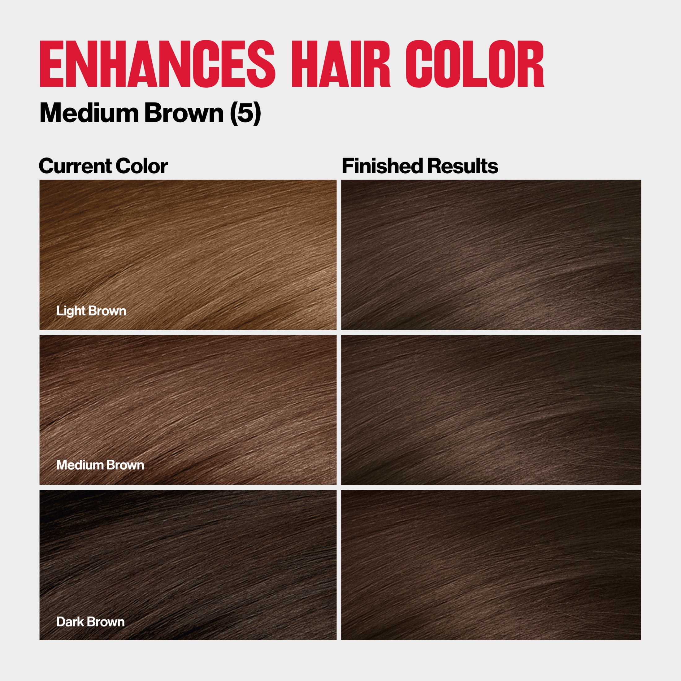 Revlon ColorSilk Tone + Gloss + Care Demi-Permanent Hair Color, 5 Medium Brown, 4.5 fl oz