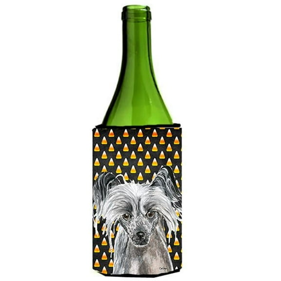 Chinese Crested Halloween Candy Corn Wine bottle sleeve Hugger