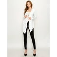 thumbnail image 5 of Made by Johnny Women's Drape Front Open Cardigan Long Sleeve Irregular Hem S-5XL Plus Size M WHITE, 5 of 6