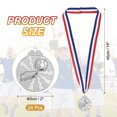 thumbnail image 2 of Uxcell 2 Inch Soccer Medals Silver Award Medals with Neck Ribbon for Team Sports Games Party Favors 24 Pieces, 2 of 7