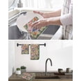 thumbnail image 5 of Green Boho Flower Kitchen Dish Towels for Drying Dishes Set of 4, Spring Watercolor Country Floral Plant Waffle Weave Microfiber Hand Tea Bathroom Towels Quick Dry & Absorbent Towel 12x12, 5 of 7