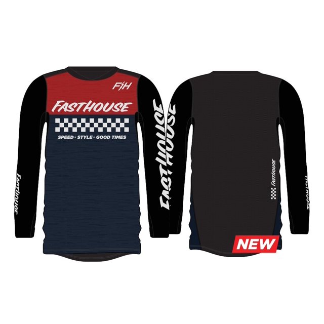 FASTHOUSE , Alliage MESA LS JERSEY, Bruyère Rouge/marine, L