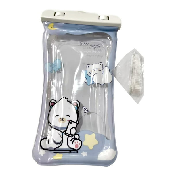 Bolsa impermeable para teléfono con dibujos animados, funda protectora para teléfono móvil, funda impermeable con correa para hacer esnórquel en la Oso blanco