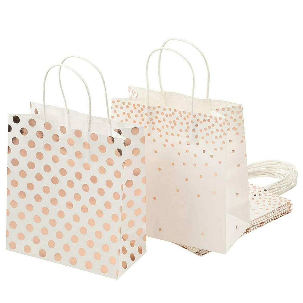 Foil Gift Bags 16Pack Treat Bags with Handles, Paper Goodie Bags for Retail, Gifts, Party