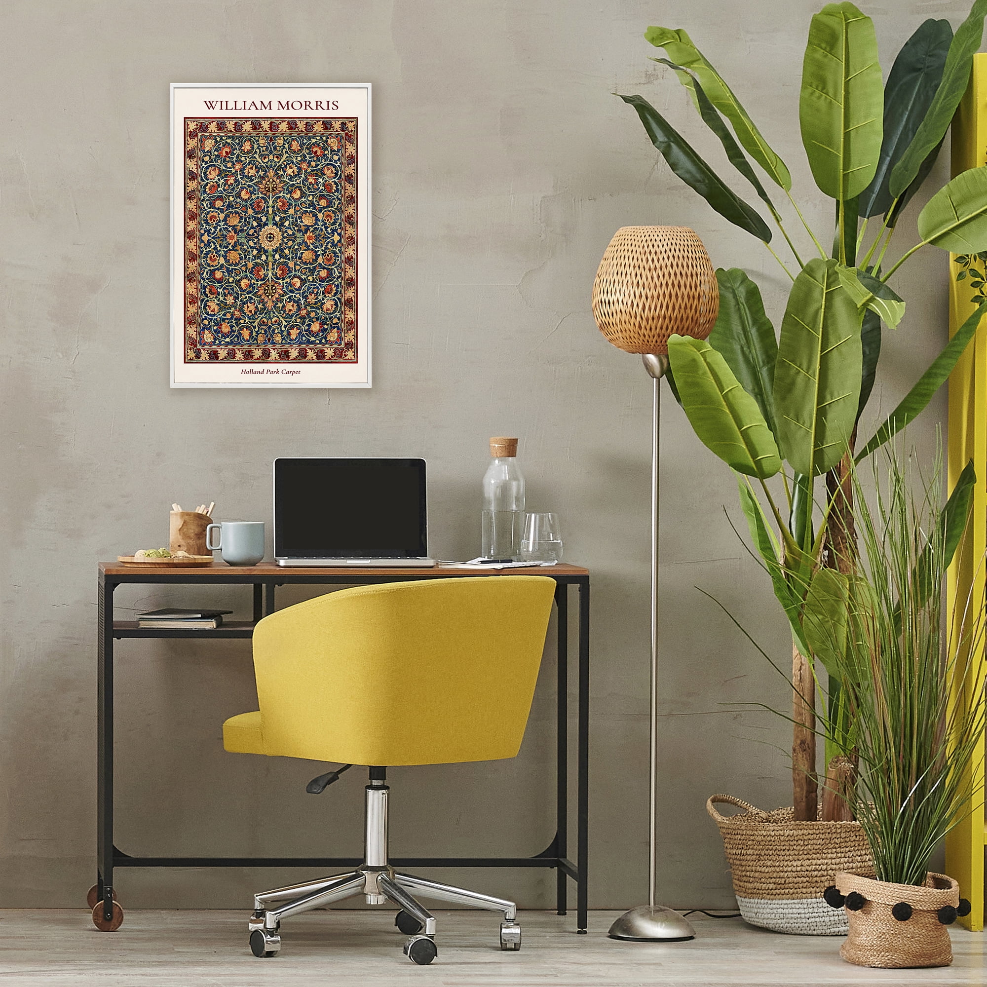 Stupell Industries Holland Park William Morris Design White Framed Giclee Art, design by Vintage Hustle